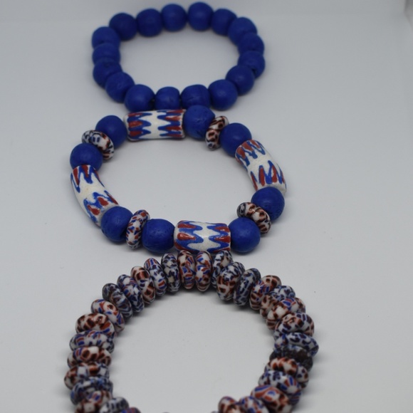 Set - African Slave Trade Glass Bead Bracelets - N - Picture 4 of 8